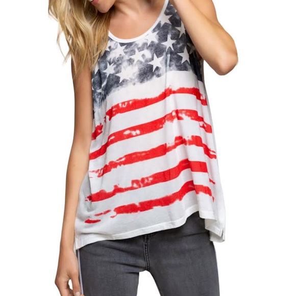 Anthropologie Tops - POL Americana Stars and Stripes White Tank Top